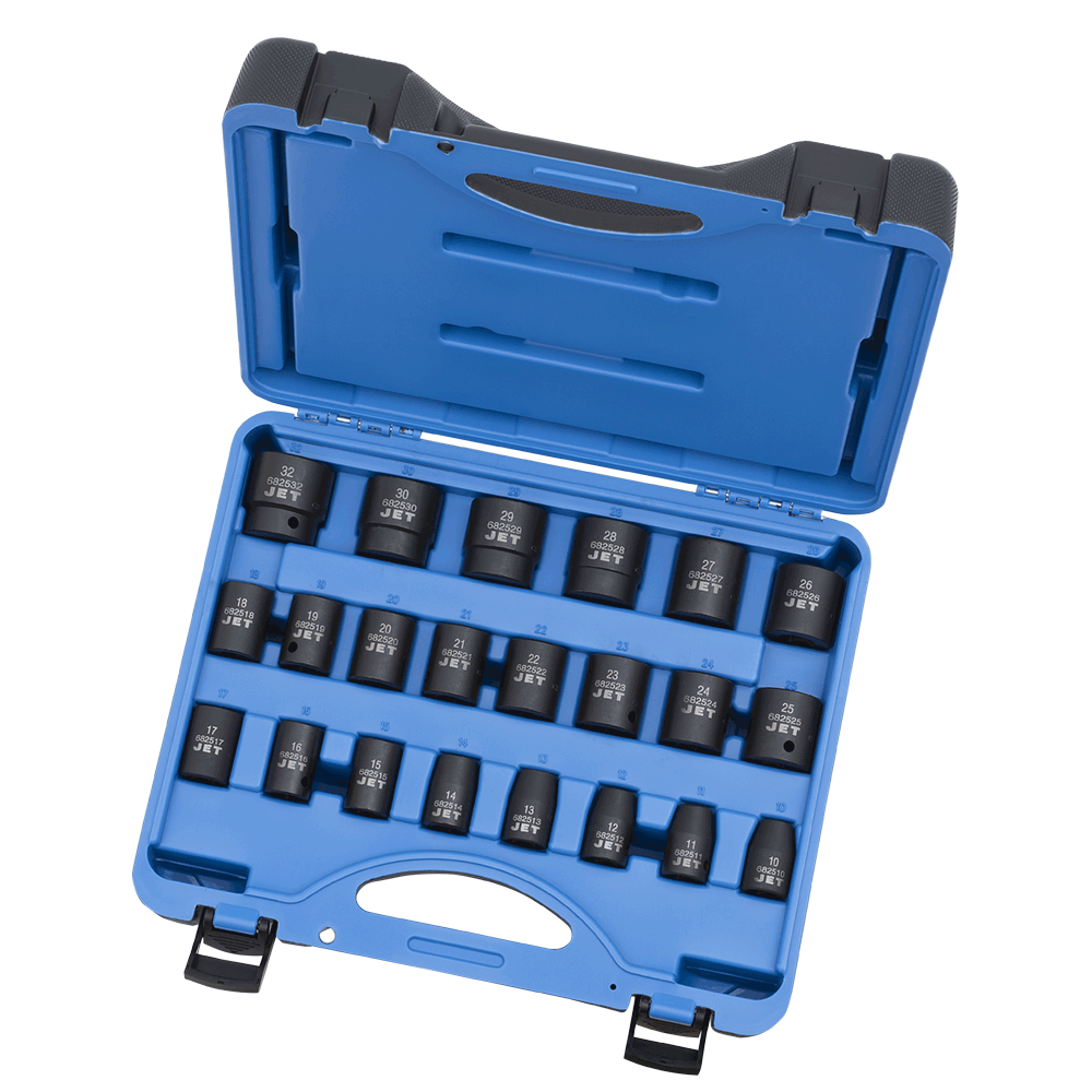 IMPACT SOCKET SET 1/2" 22PCS MET.