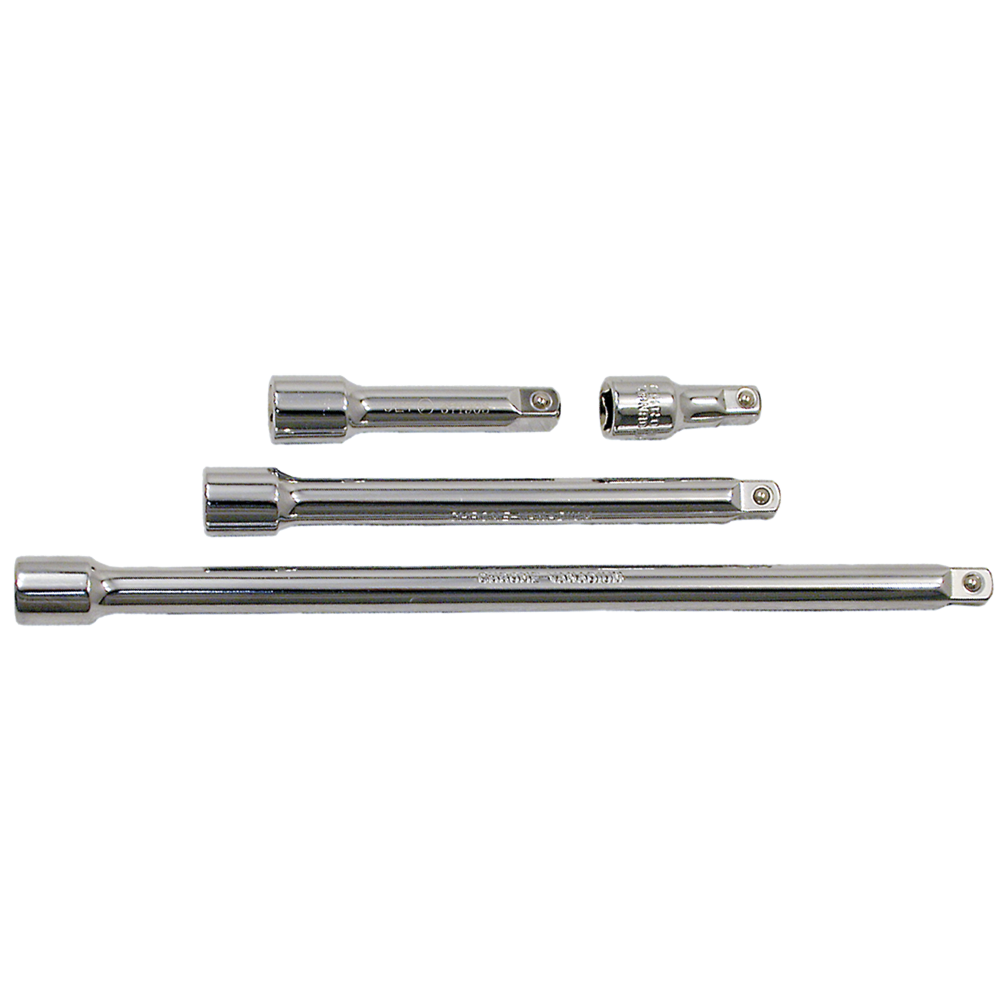 4-piece 3/8-inch drive chrome vanadium steel socket extension set with universal joint and two extension bars