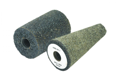Pair of abrasive plugs and cones with coarse surfaces for metal, steel, and weld treatment in hard-to-reach areas