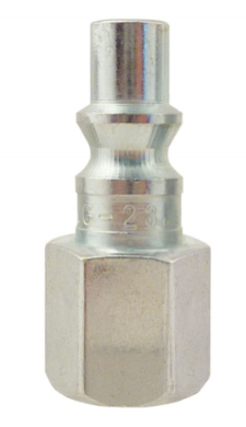 Set of two 1/4" female NPT connectors made of zinc-plated steel for fluid or air fittings