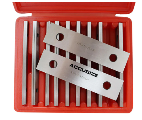 Set of 10 pairs 1/8" thick precision parallel bars, 6" length, hardened and ground with two holes each in red case