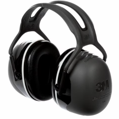 Black 3M X5A noise reduction earmuffs with padded ear cushions and adjustable headband for hearing protection