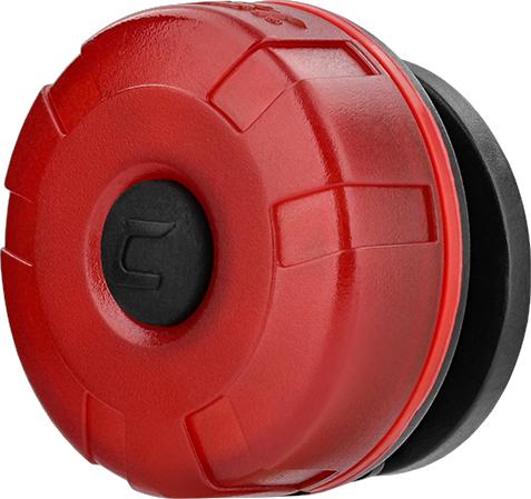 Compact rechargeable safety lamp with red durable casing and four adjustable brightness modes for workplace visibility