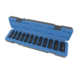 JEU DE DOUILLES IMPACT LONG 1/2" 12PCS MET.
