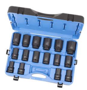 IMPACT SOCKET SET LONG 1'' 16PCS SAE