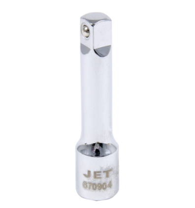 Chrome vanadium steel 1/4 inch drive extension bar with stamped Jet 670904 model number and polished finish