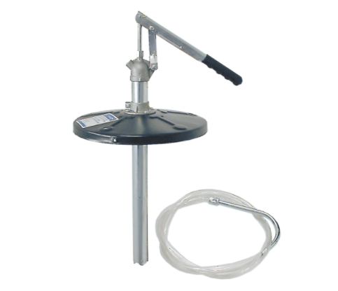 Manual lever pump for 20L buckets with adjustable zinc head and flexible hose for heavy oil transfer tasks