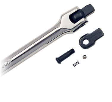 Chrome vanadium forged steel 1/2'' drive breaker bar with detachable pawl and spring components for heavy-duty use