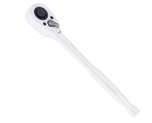 1/2" drive ratchet wrench with chrome vanadium steel construction and smooth improved tooth mechanism