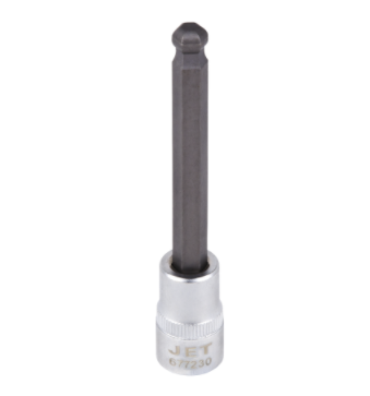 4-inch long 3/8 inch drive spherical socket with forged chrome vanadium steel and S2 hex bit for maximum durability