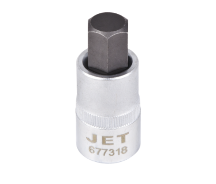1/2 inch drive 2-inch hex socket made of high-strength chrome vanadium and S2 steel, chrome finish