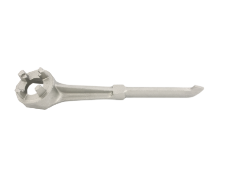 Aluminum key for 3/4 and 2-inch barrel plugs, spark-resistant, drop-forged and hardened for durability.