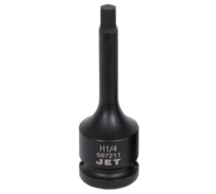 Jet 1/2-inch impact screwdriver bit socket made of SNCM 8660 steel for increased torque strength and twist resistance
