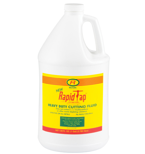 4-liter white plastic jug of heavy-duty Rapid Tap cutting fluid for metal machining and lubrication