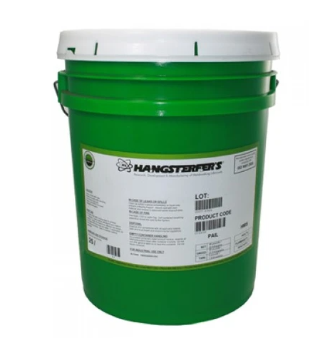 20L green plastic pail of Hangsterfer's S-500CF cutting oil approved for general metal machining with extreme pressure properties