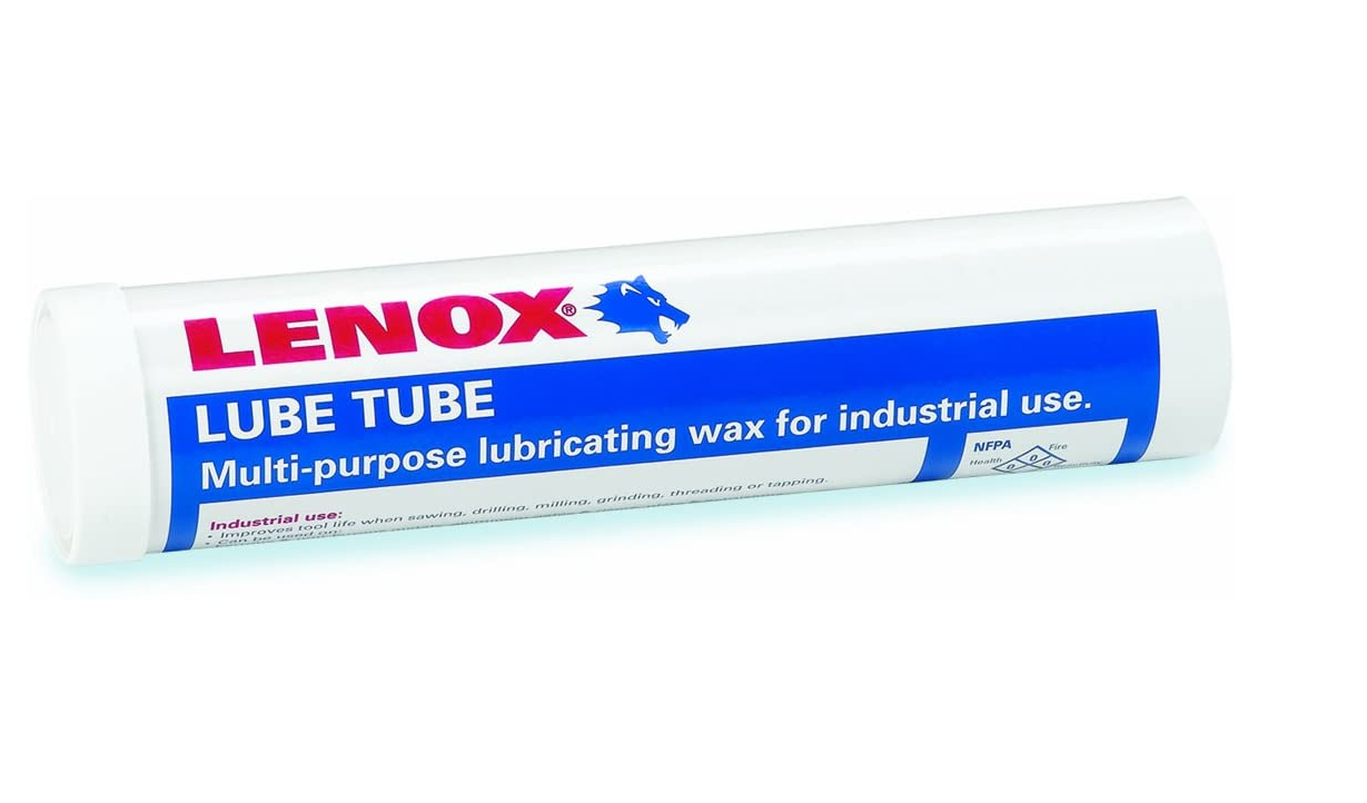 Lenox multi-purpose lubricating wax tube for industrial use, solid aluminum formula in white and blue packaging