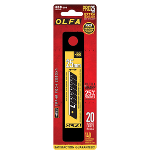 Olfa -HBB-20B - Black replacement blade 1''/25mm (Qty 20)