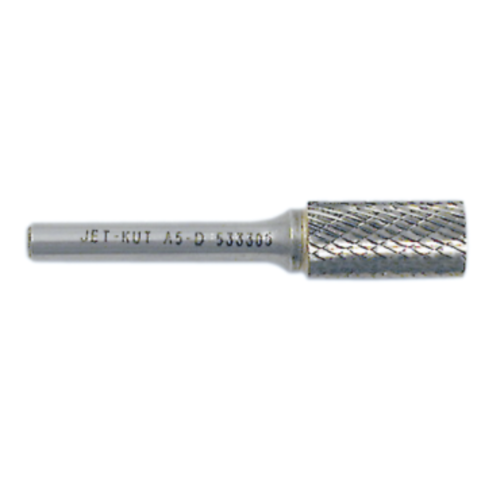 Cylindrical metal rotary burr with textured cutting surface for high-quality steel and heat-resistant castings