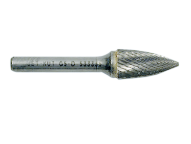 Oval pointed rotary burr for high-alloy steel, stainless steel, and heat-resistant castings cutting and shaping tasks.