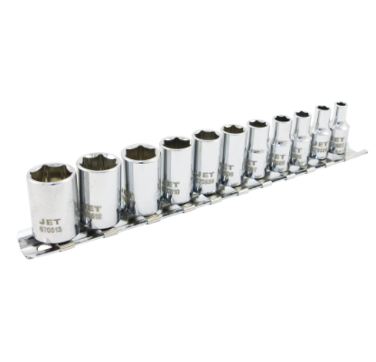 11-piece 1/4" drive chrome vanadium socket set with TORQUE DRIVE® design to reduce rounding and increase grip