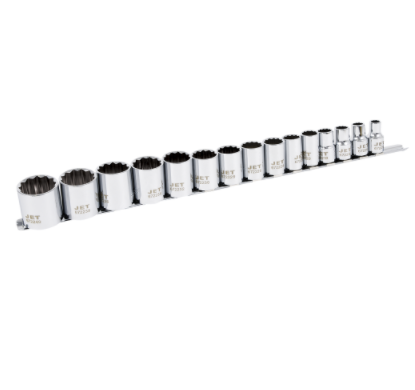 15-piece 1/2" SAE chrome vanadium socket set with TORQUE DRIVE® for reduced nut rounding and enhanced grip