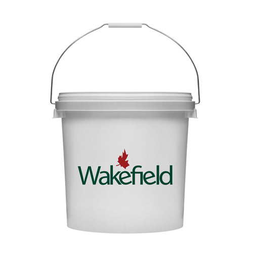 White 19L plastic pail of Wakefield hydraulic oil AW68 with metal handle, zinc-phosphorus additive for wear protection