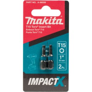 PACK OF 2 BIT T15 1'' LONG IMPACT MAKITA 