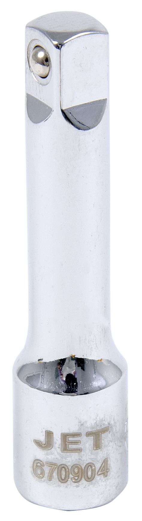 Chrome vanadium steel 1/4" drive socket extension with spring-loaded ball detent for secure tool attachment