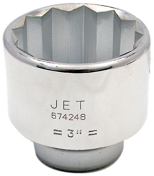 Chrome vanadium steel 1-inch 12-point socket, industrial grade, Troques-Drive® for secure flat surface fastening