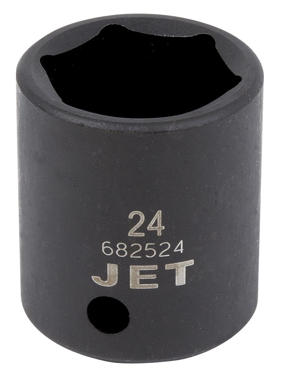 Jet 1/2-inch drive impact socket size 24mm made from high-strength chrome-molybdenum steel
