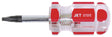Jet square screwdriver with oversized ribbed handle for maximum torque and chemical-resistant cellulose acetate grips