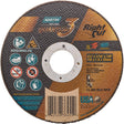 5 x 1/16 x 7/8 inch Quantum3 ceramic alumina abrasive cutting wheel with safety icons and maximum 13,580 RPM rating