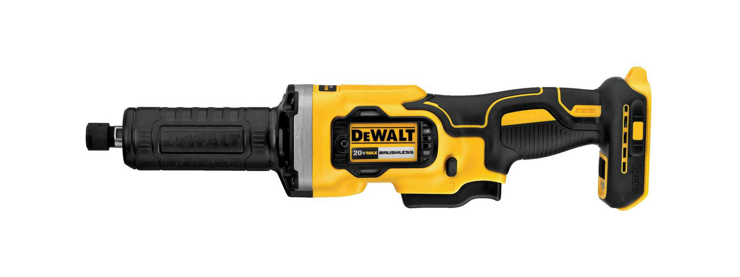 20V brushless cordless die grinder with ergonomic grip, variable speed toggle switch, and durable construction