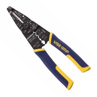 8-inch wire stripper with induction-hardened cutting edge, wire looper, and bolt cutter for 10-22 AWG wires