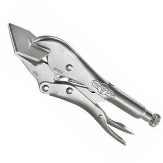 8R vise-grip locking pliers with adjustable screw, flat wide jaw for metal bending, forming, and crimping tasks
